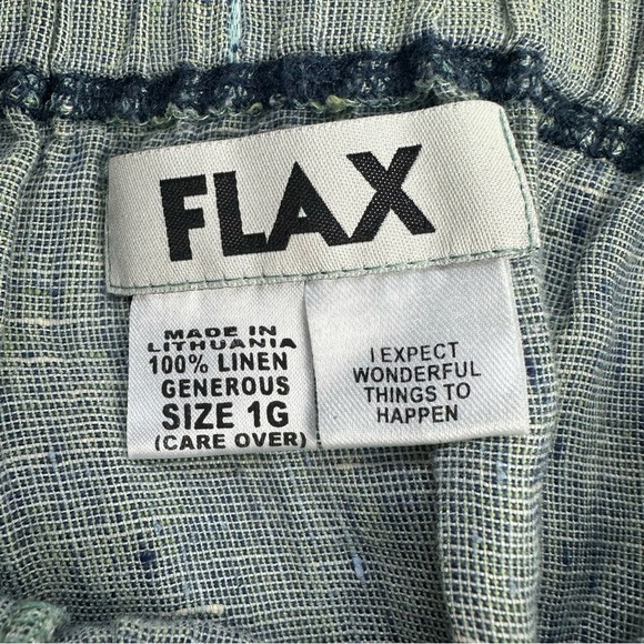 FLAX 100% Linen Green Maxi Skirt Women's 1X Elastic Waist Lightweight Lagenlook - Picture 6 of 8